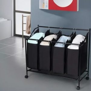 Cesto para clasificar ropa sucia con ruedas