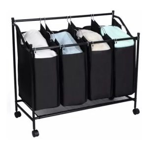 Cesto para clasificar ropa sucia con ruedas